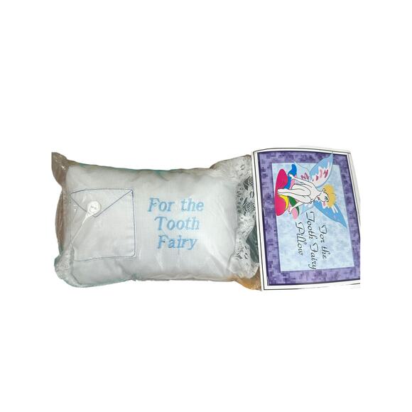 tooth fairy pillow blue embroidered - Picture 1 of 2